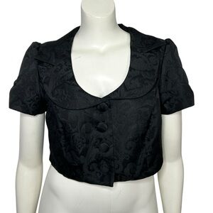 Lane Bryant Black Cropped Women's 16 Jacket Collared Button Front Blazer